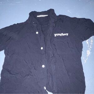 PLAYBOY Black Casual Button Down Shirt